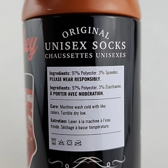 Original Whiskey Unisex Novelty Crew Socks Collectible Tin Bottle One Size - Picture 6 of 9